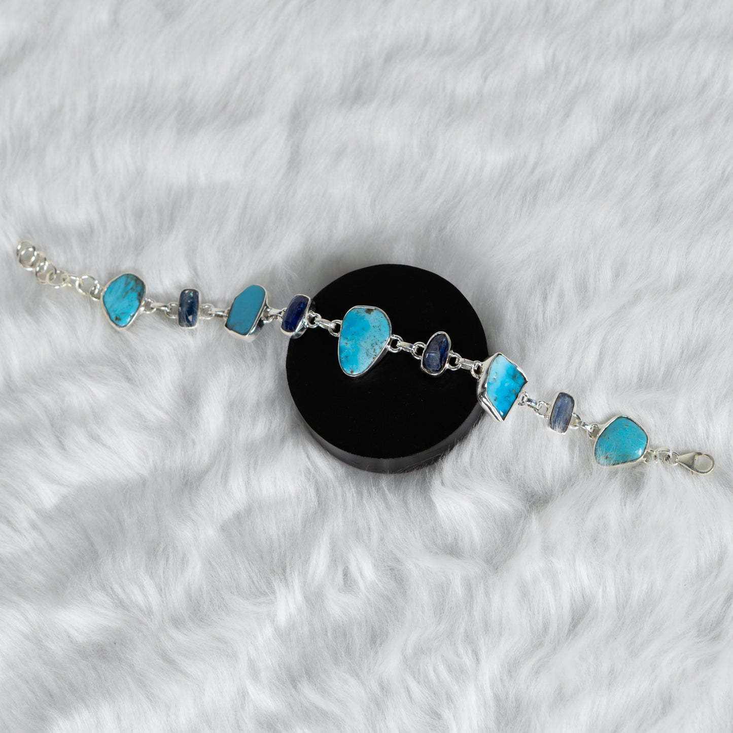 Sterling Silver Turquoise Kyanite Bracelet