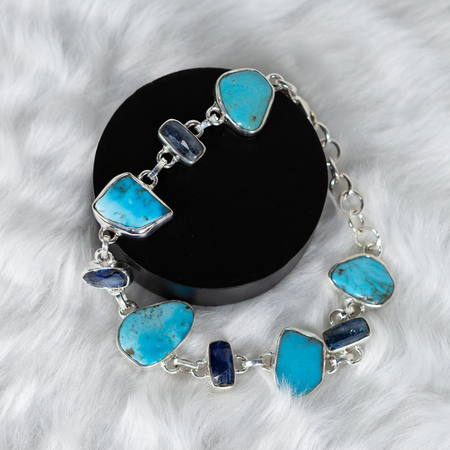 Sterling Silver Turquoise Kyanite Bracelet