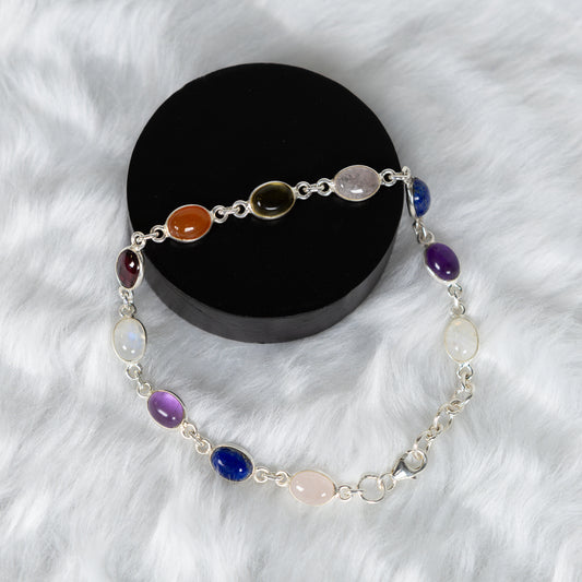 Sterling Silver Chakra Bracelet