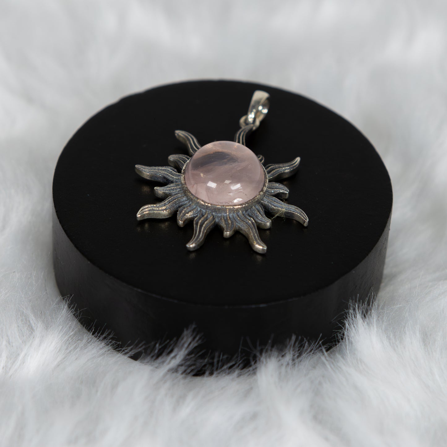 Sterling Silver Rose Quartz Sun