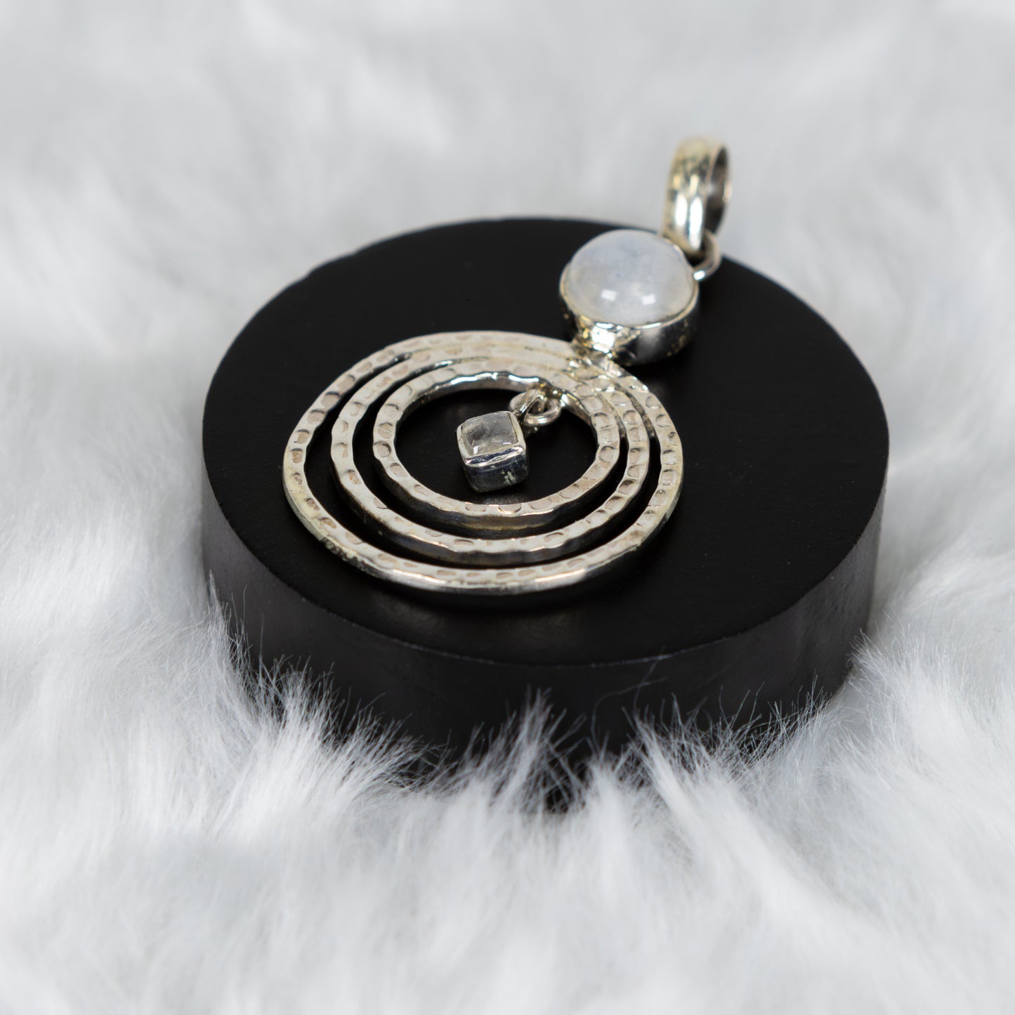 Sterling Silver Rainbow Moonstone Pendant