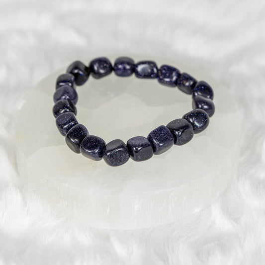 Blue Goldstone Tumble Bracelet