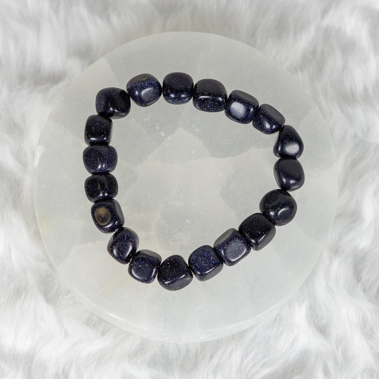 Blue Goldstone Tumble Bracelet