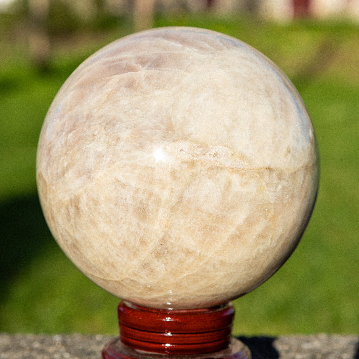 Blue Flash Sunstone Moonstone Sphere