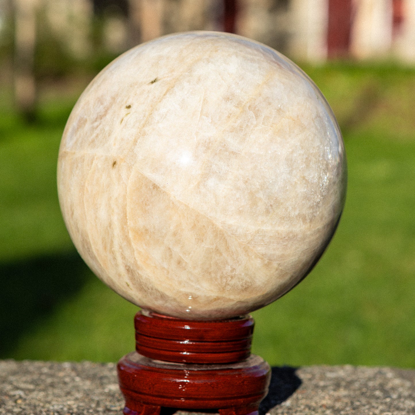 Blue Flash Sunstone Moonstone Sphere