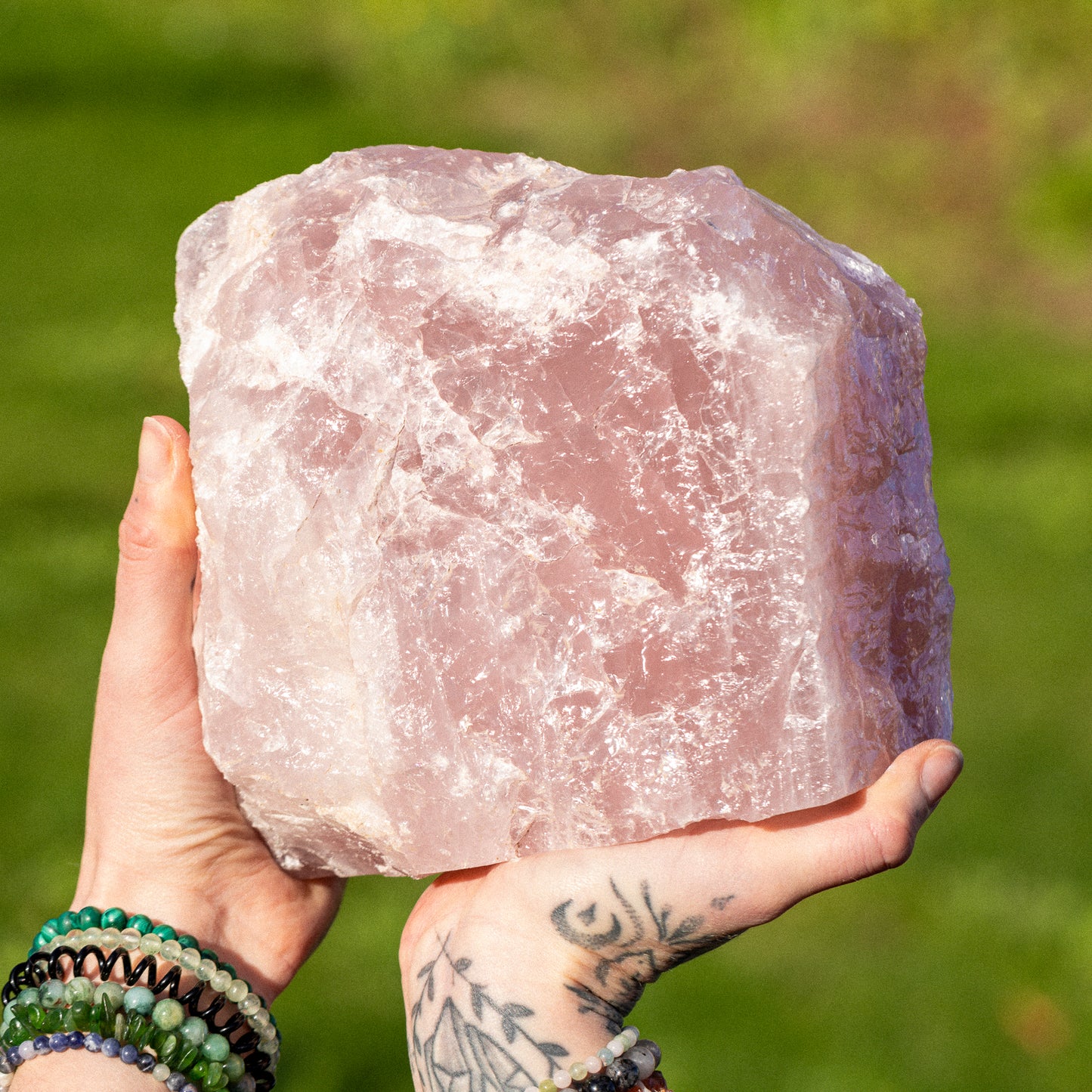 Raw Cut Base Rose Quartz