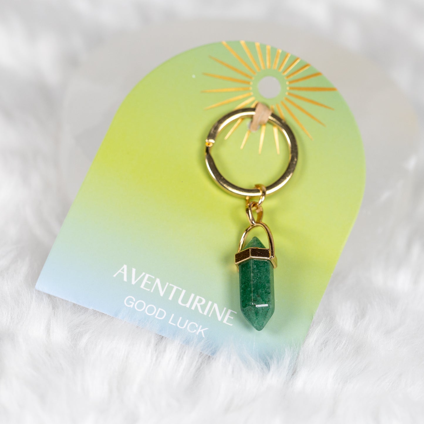 Green Aventurine Keyring - Luck