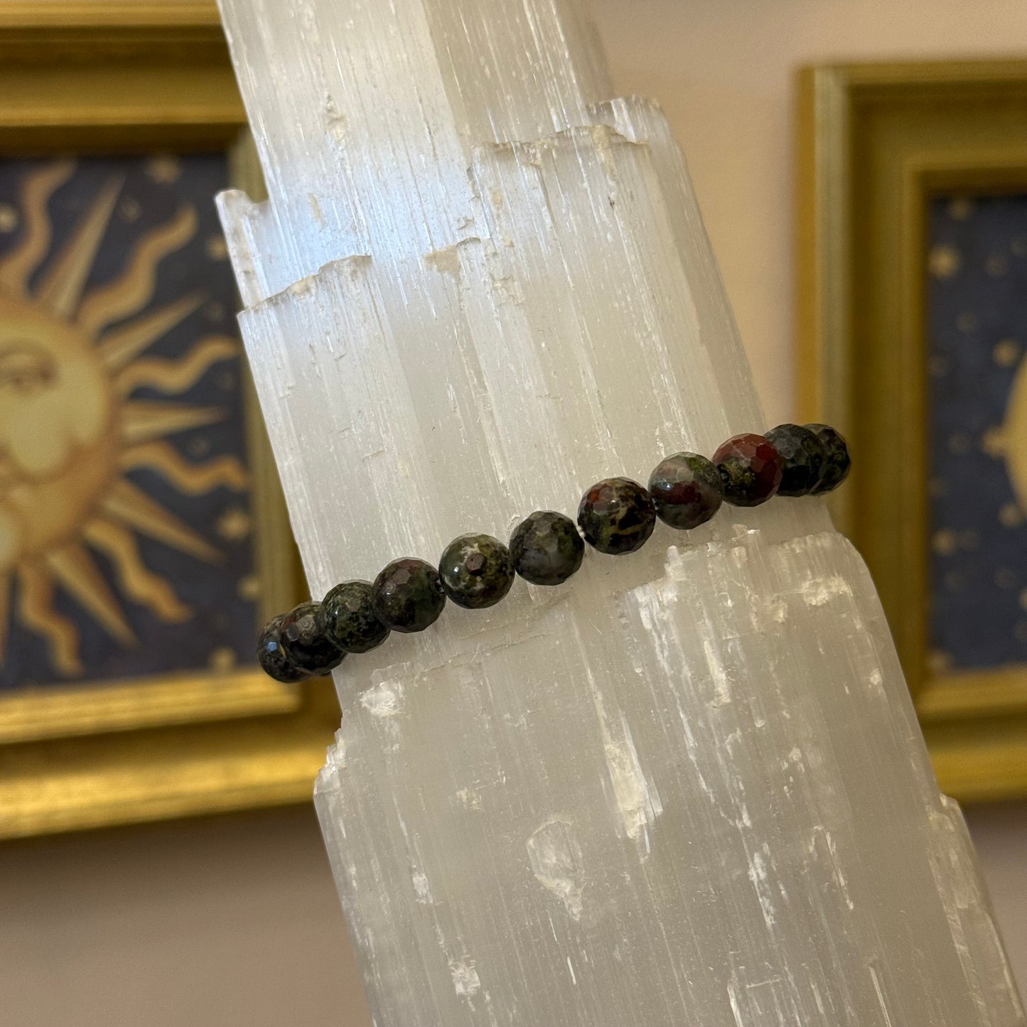 Faceted Dragon Bloodstone Bracelet