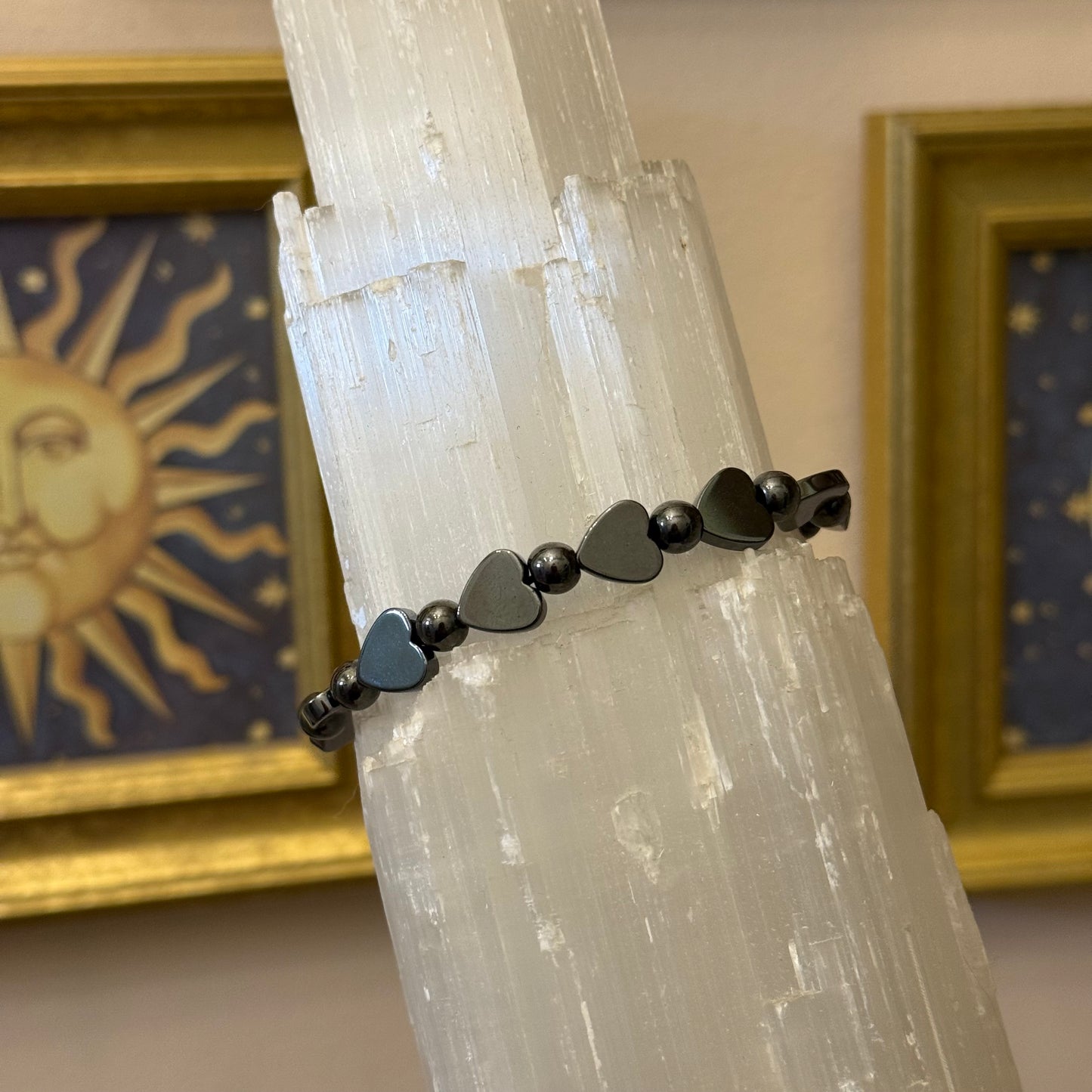 Hematite Heart Bracelet