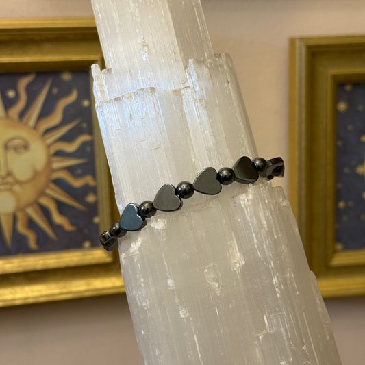 Hematite Heart Bracelet
