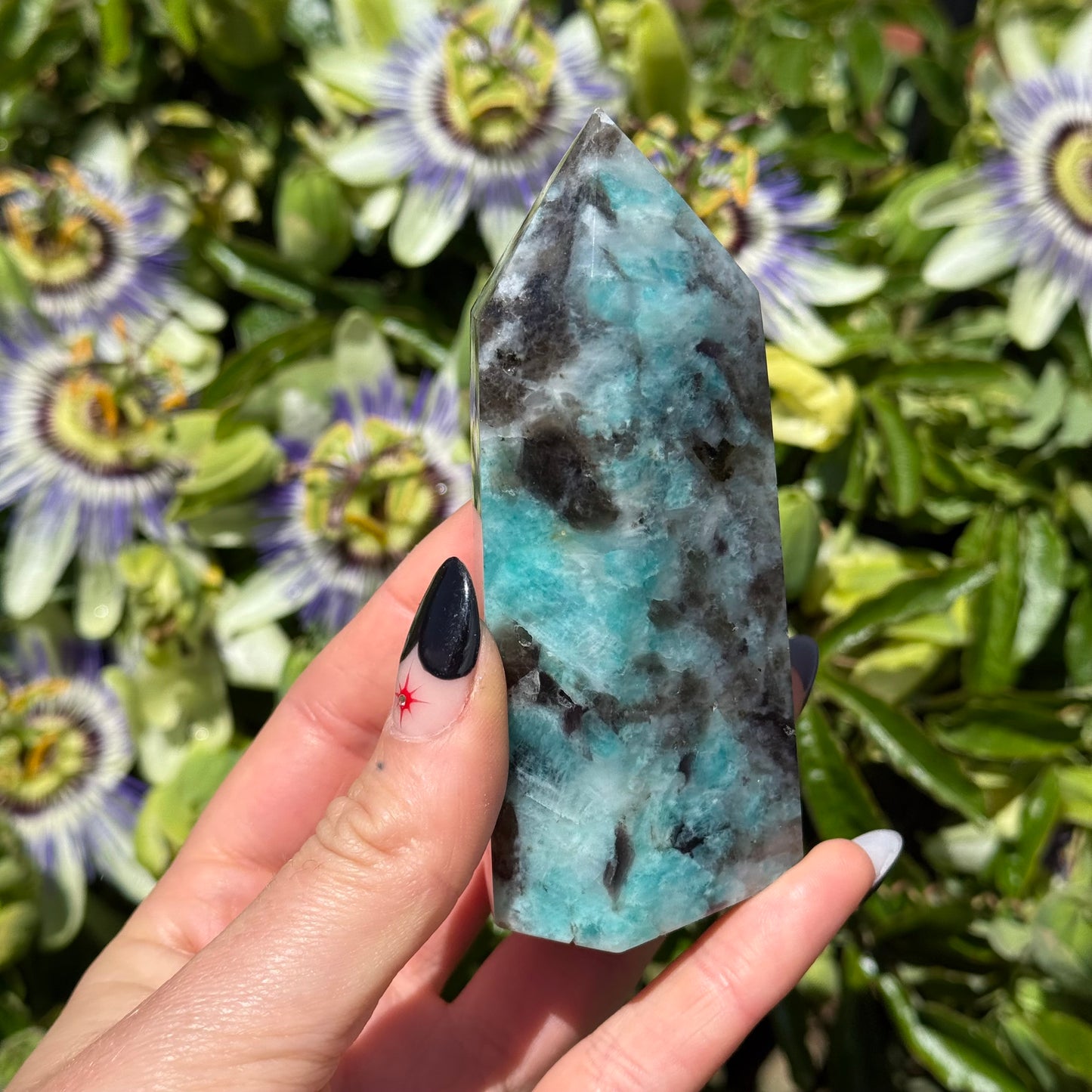 Amazonite - Mica - Smokey Quartz - Golden Healer Tower