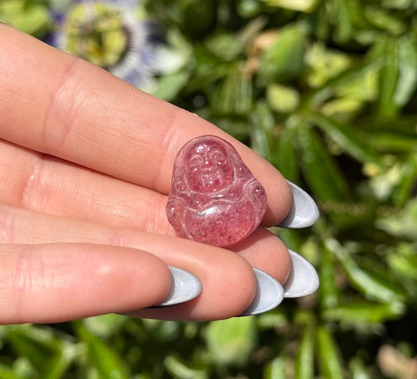 Mini Strawberry Quartz Buddha