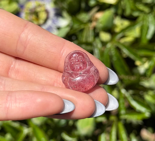 Mini Strawberry Quartz Buddha