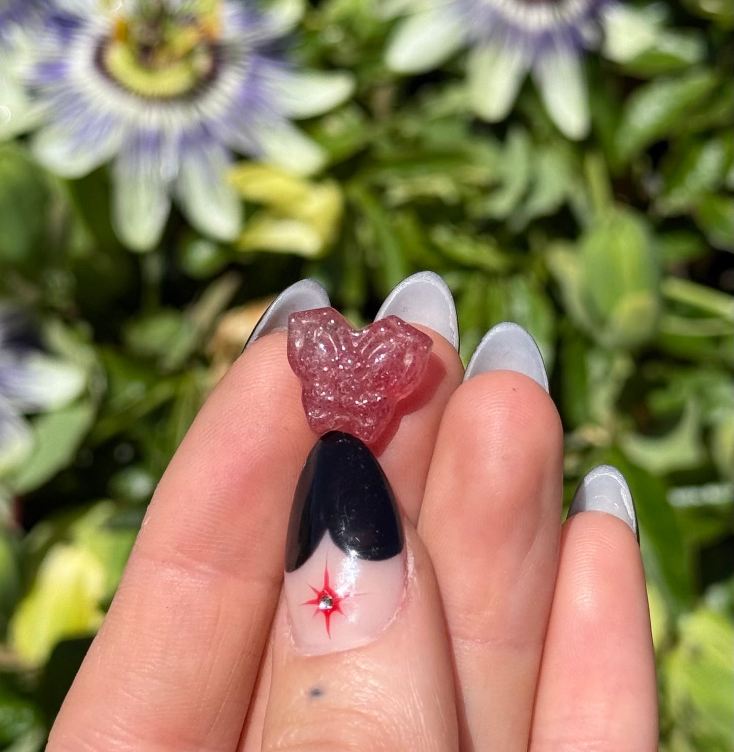 Mini Strawberry Quartz Butterfly