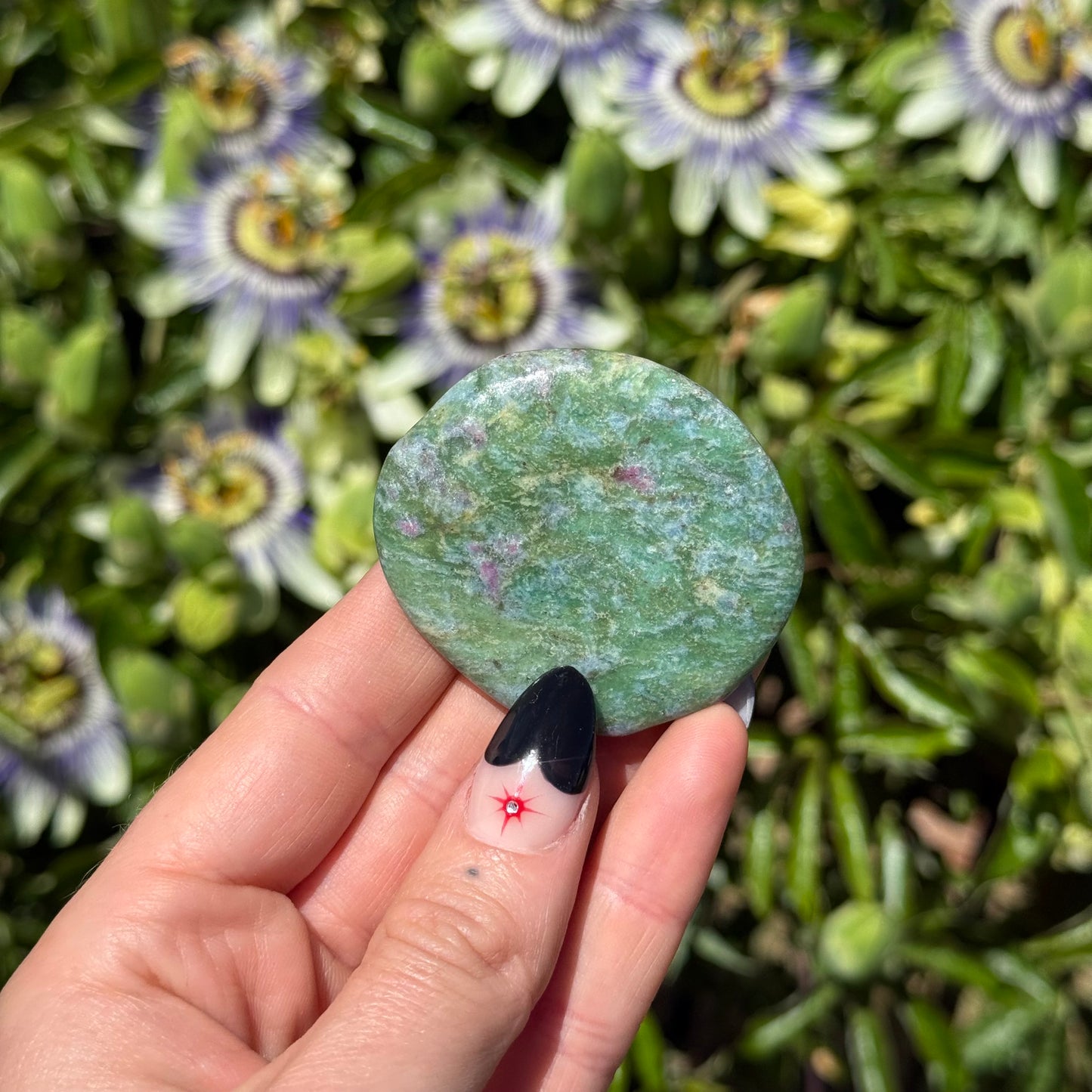 Ruby Fuchsite Palm Stone