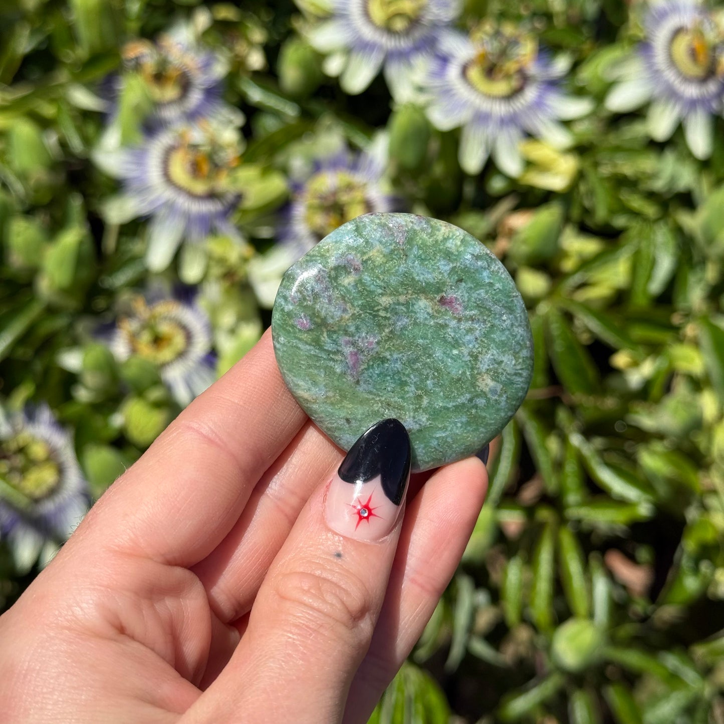 Ruby Fuchsite Palm Stone
