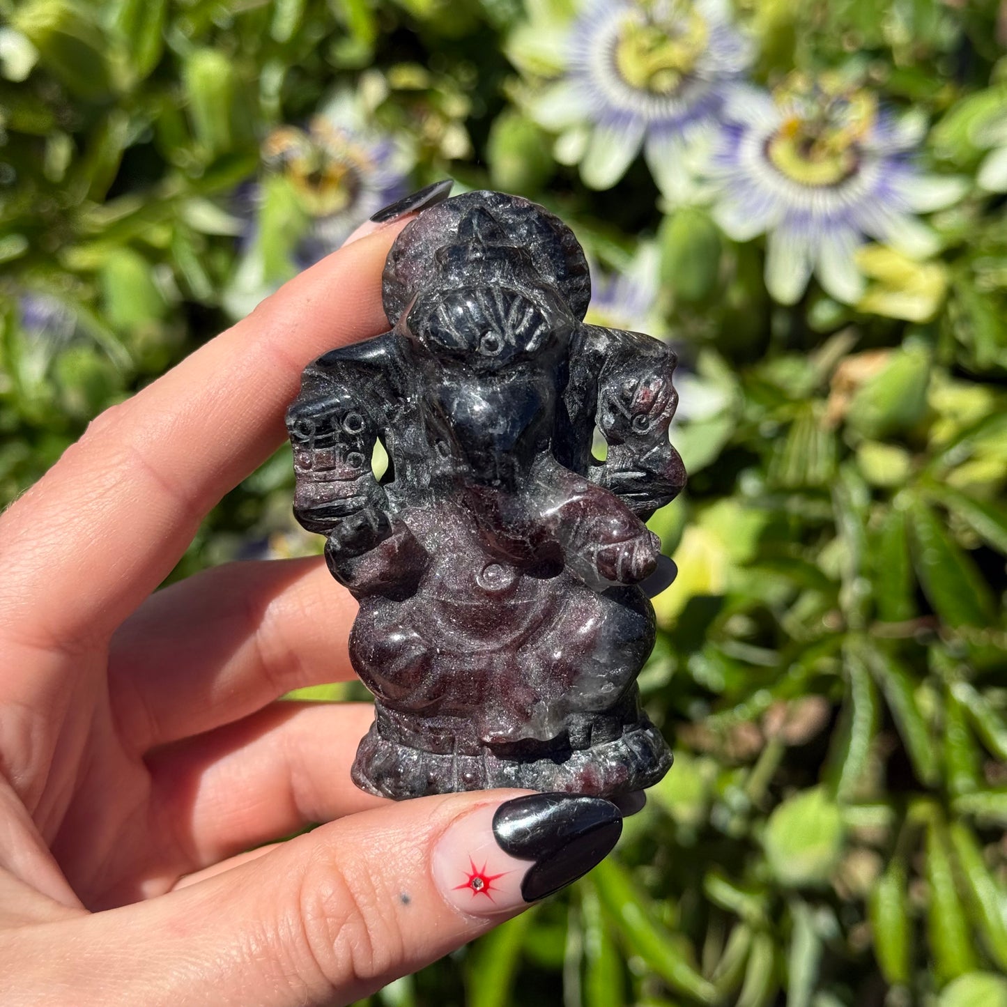 Garnet In Astrophylitte Ganesha