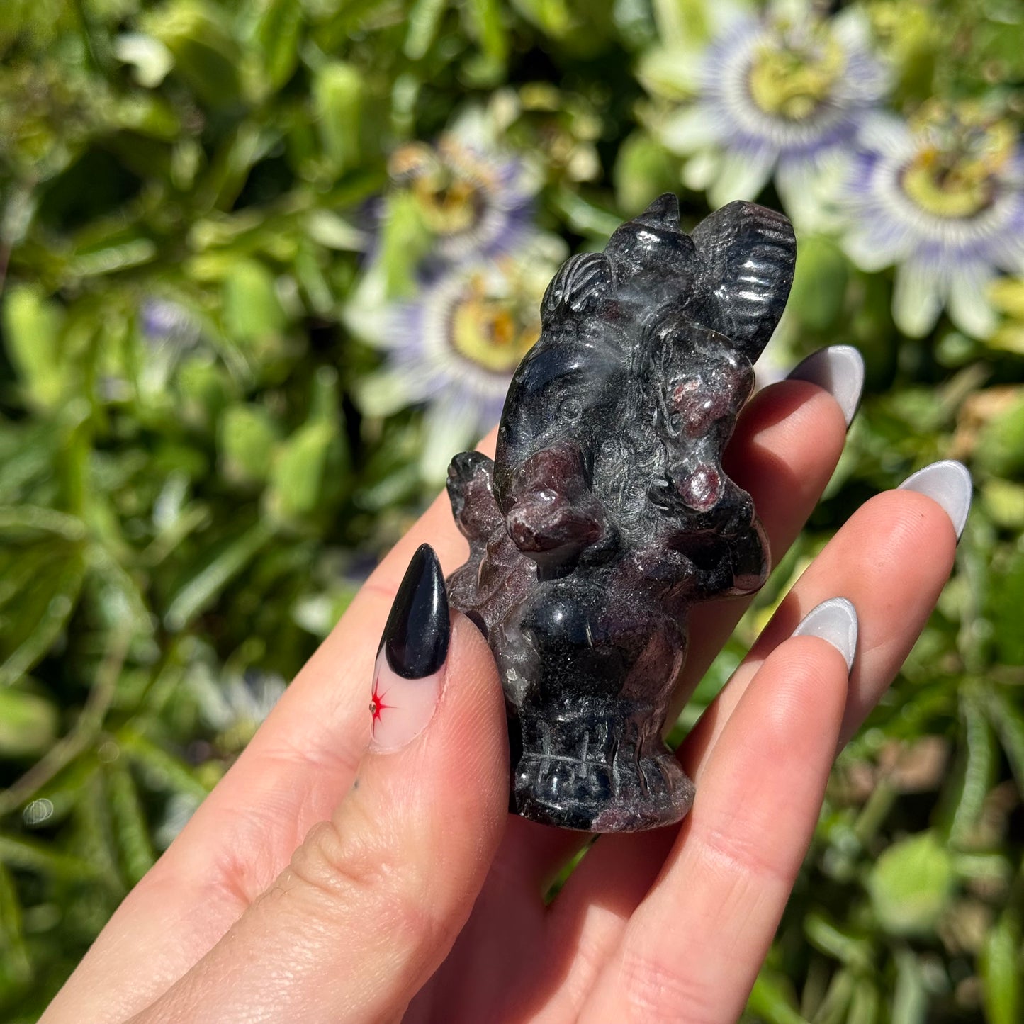 Garnet In Astrophylitte Ganesha