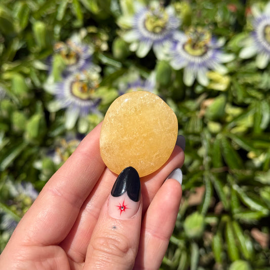 Orange Calcite Palm Stone