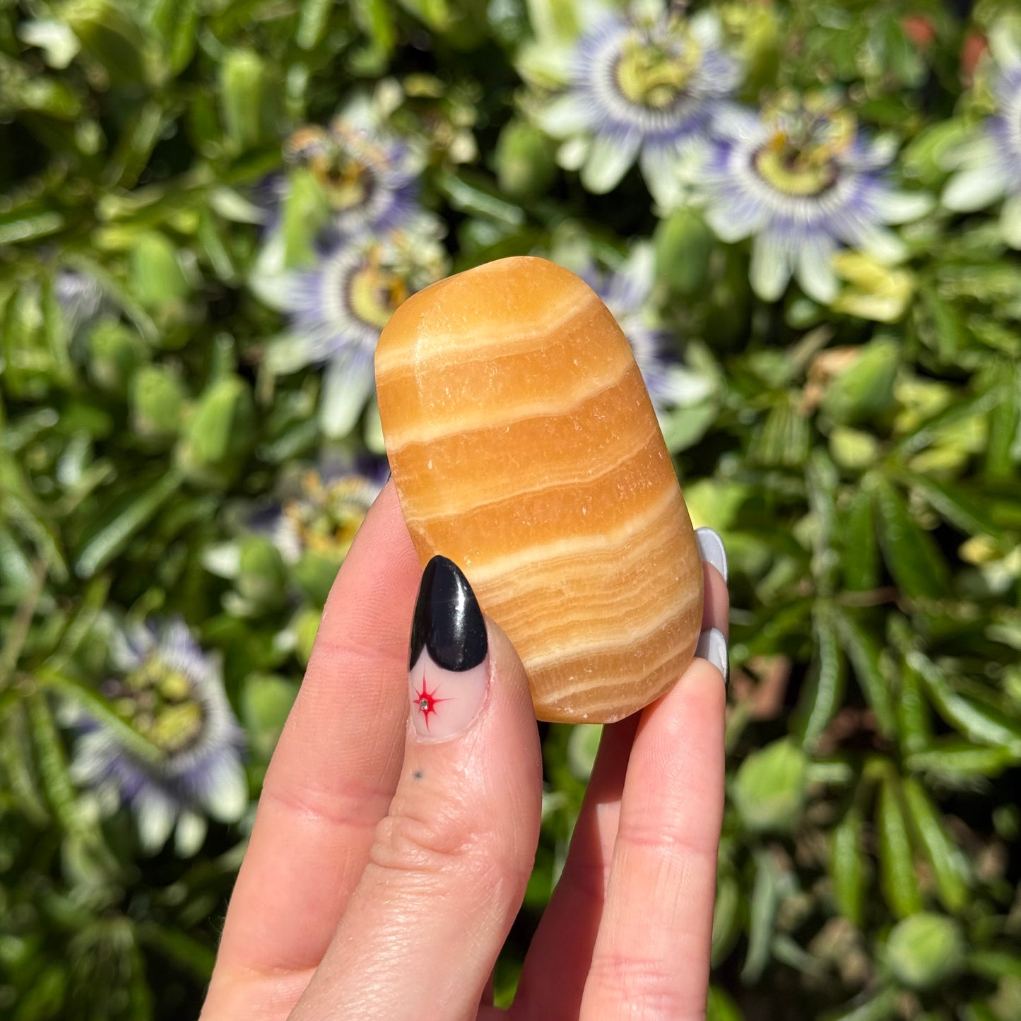 Orange Calcite Palm Stone