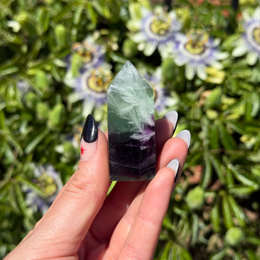 Fluorite With Scolecite Tower
