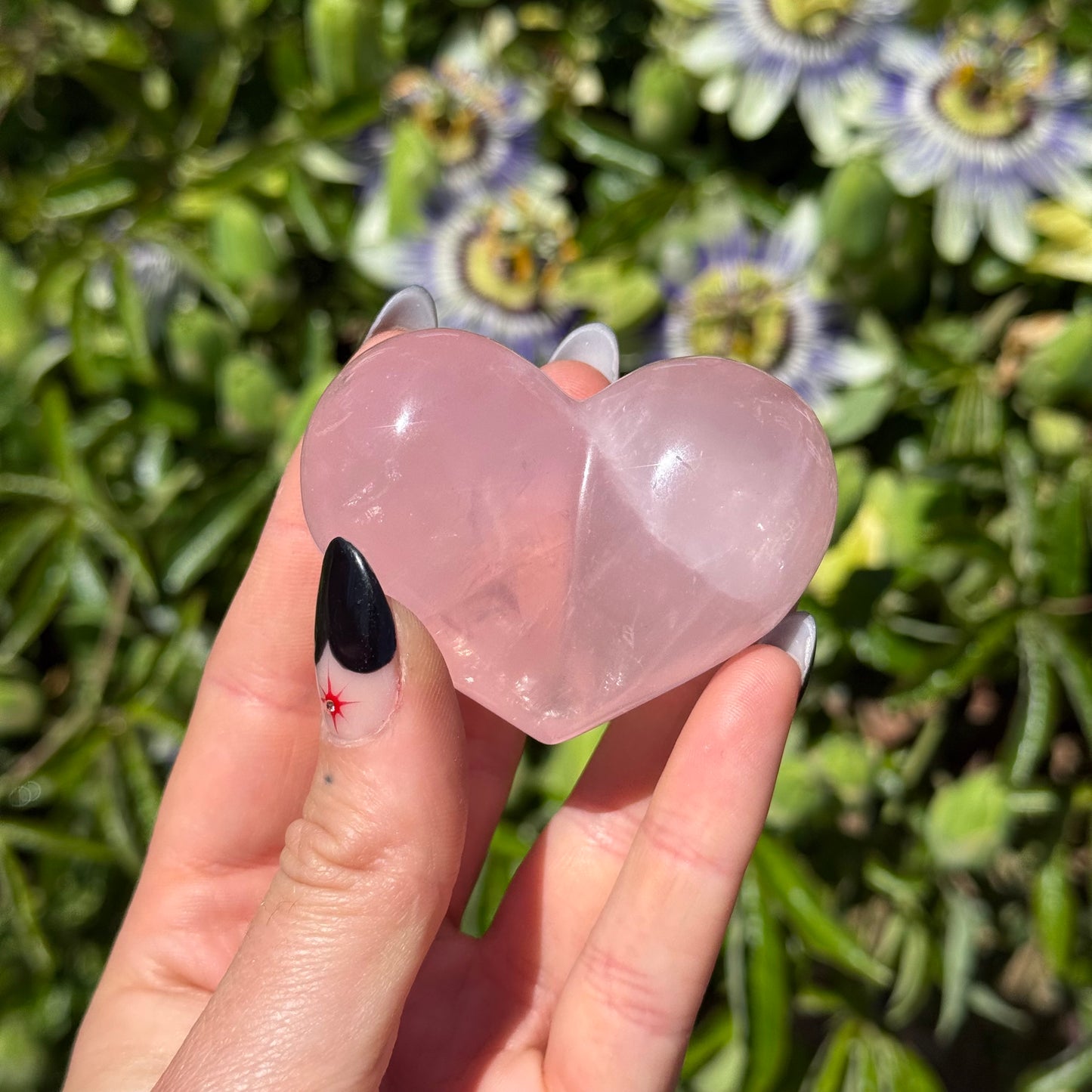 Gem Rose Quartz Heart On Stand