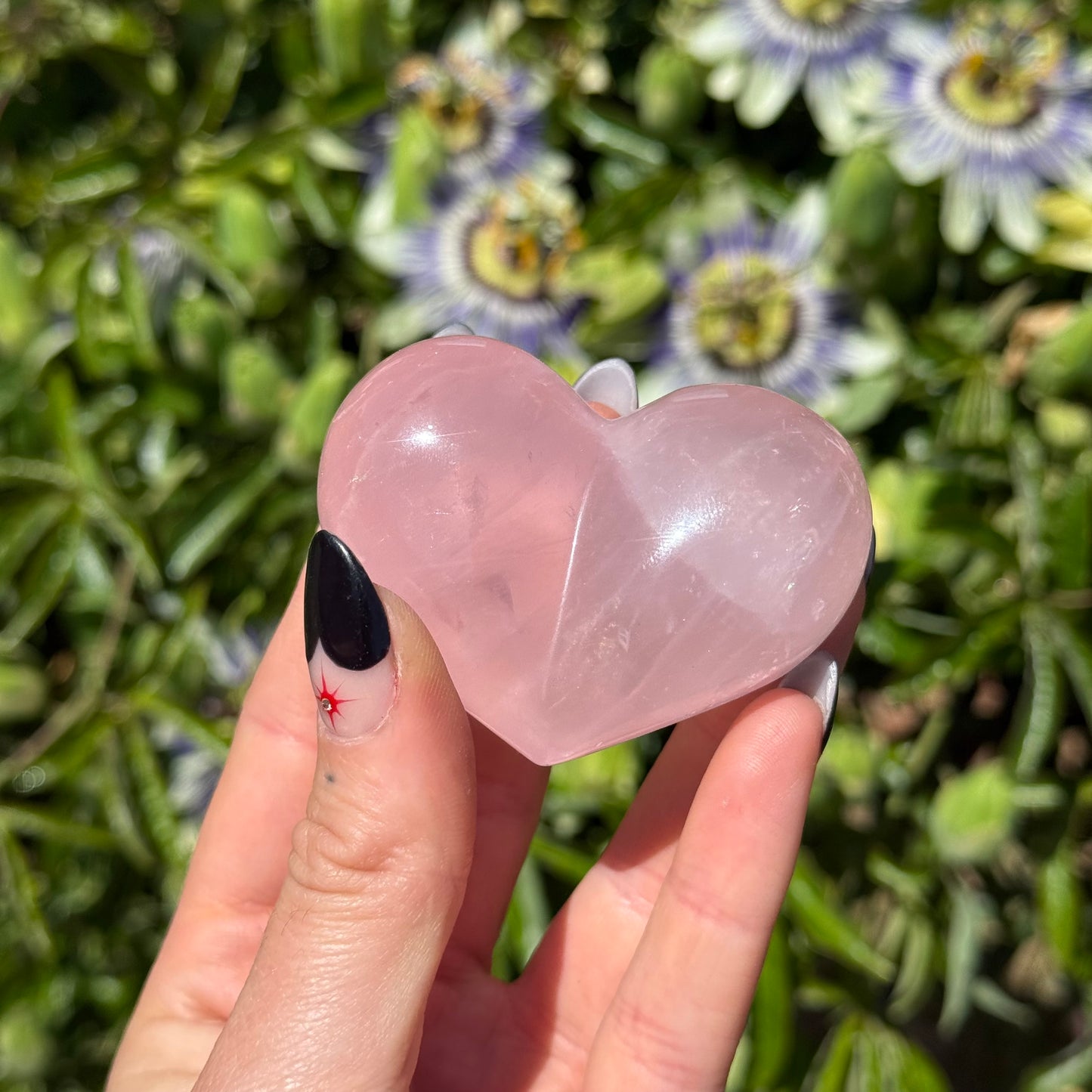 Gem Rose Quartz Heart On Stand
