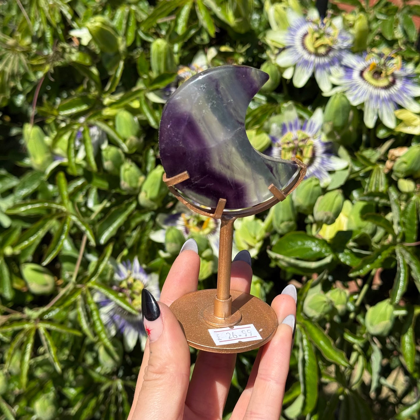 Fluorite Moon On Stand