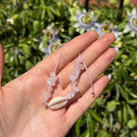 Rose Quartz Cowrie Bracelet