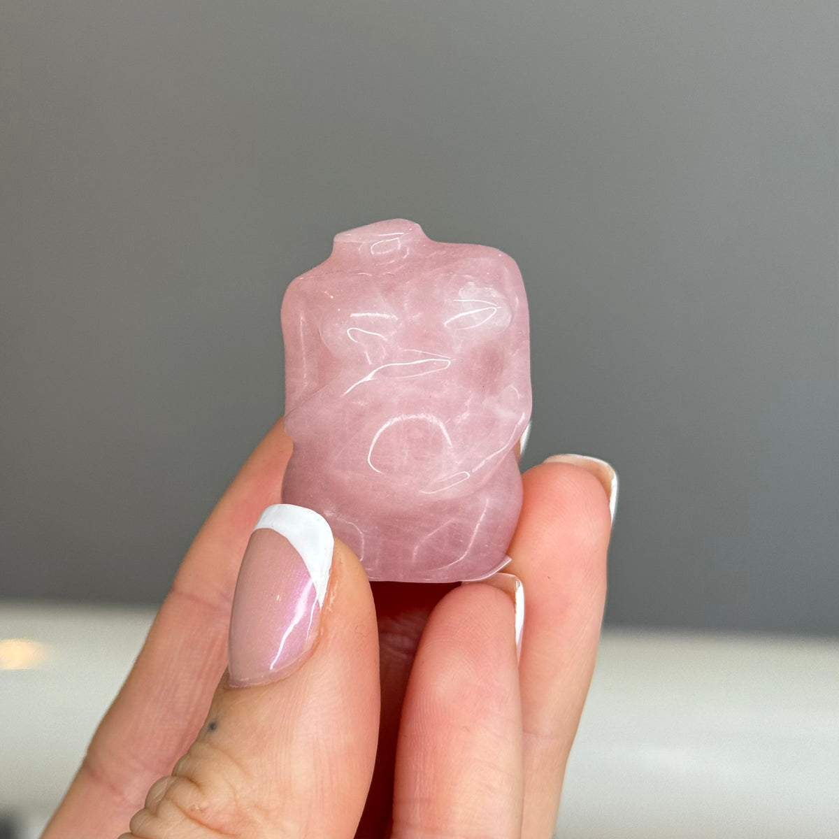 Pregnant Rose Quartz Goddess