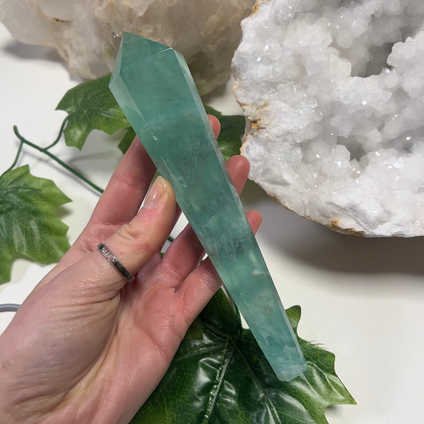 Baja Blast Fluorite Wand On Stand