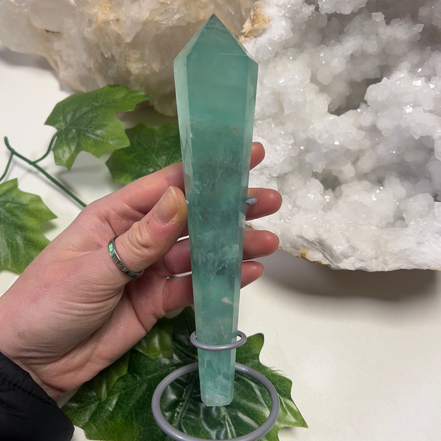 Baja Blast Fluorite Wand On Stand