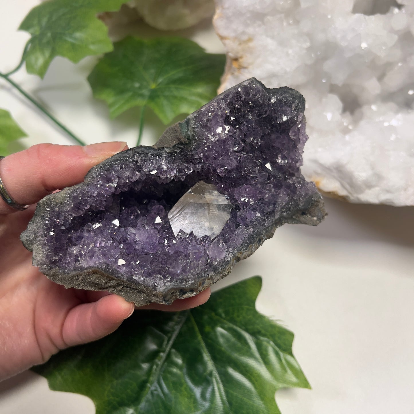 Deep Purple Amethyst Calcite Cluster