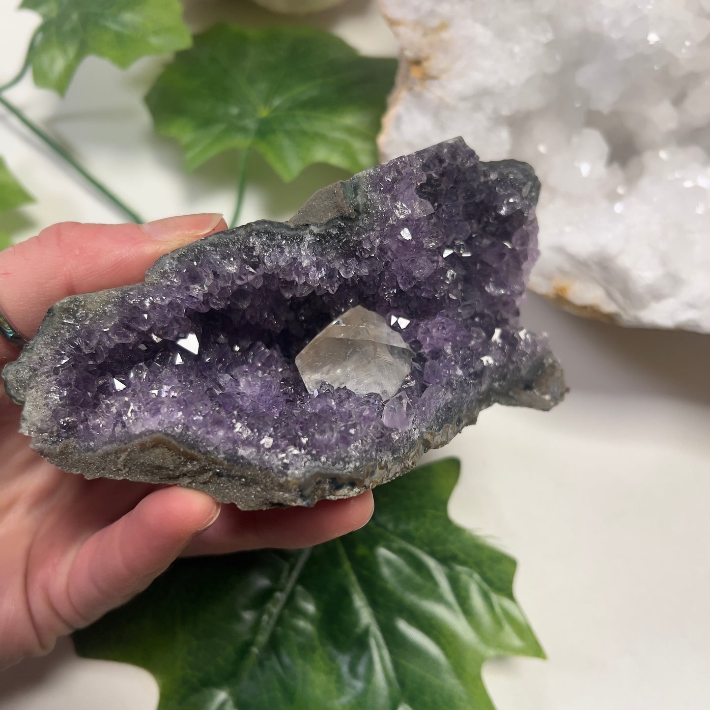 Deep Purple Amethyst Calcite Cluster