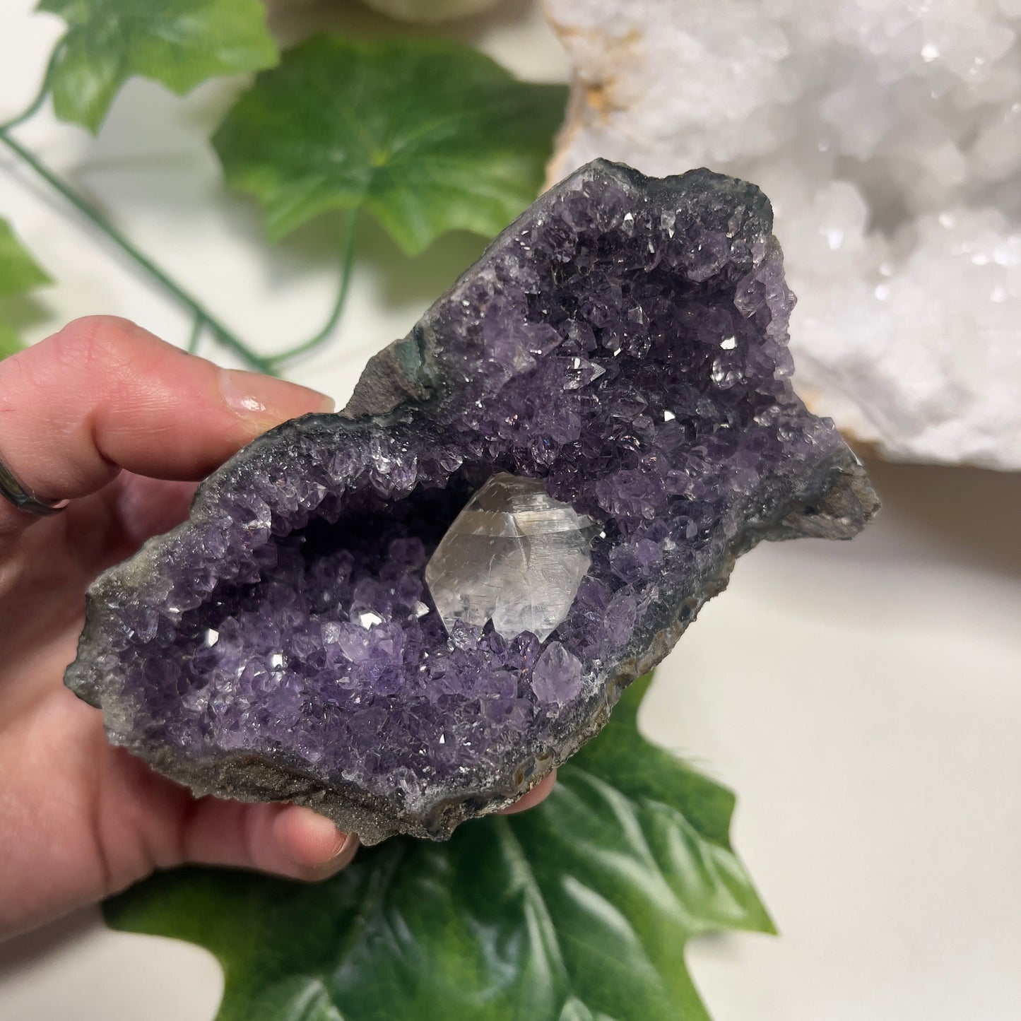 Deep Purple Amethyst Calcite Cluster