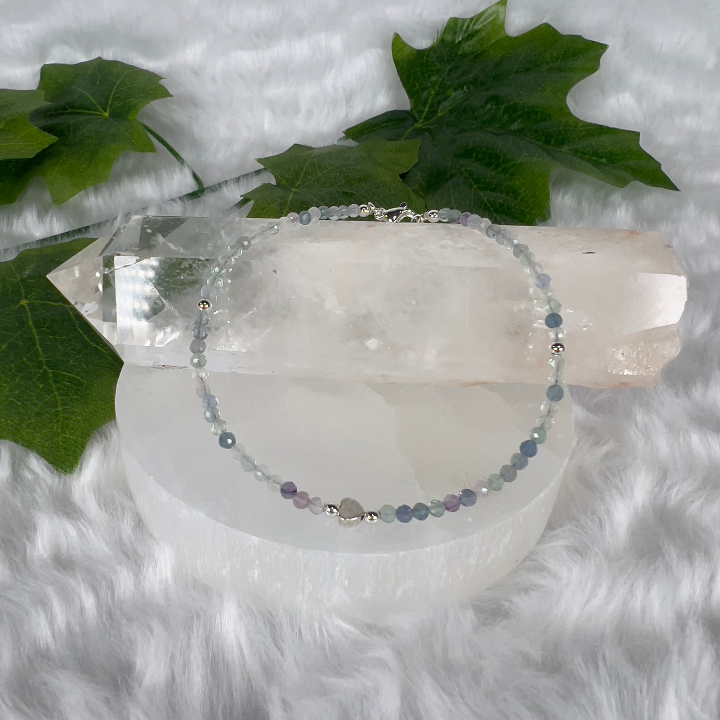 Various Cut Gemstone Anklets Ajustable Size