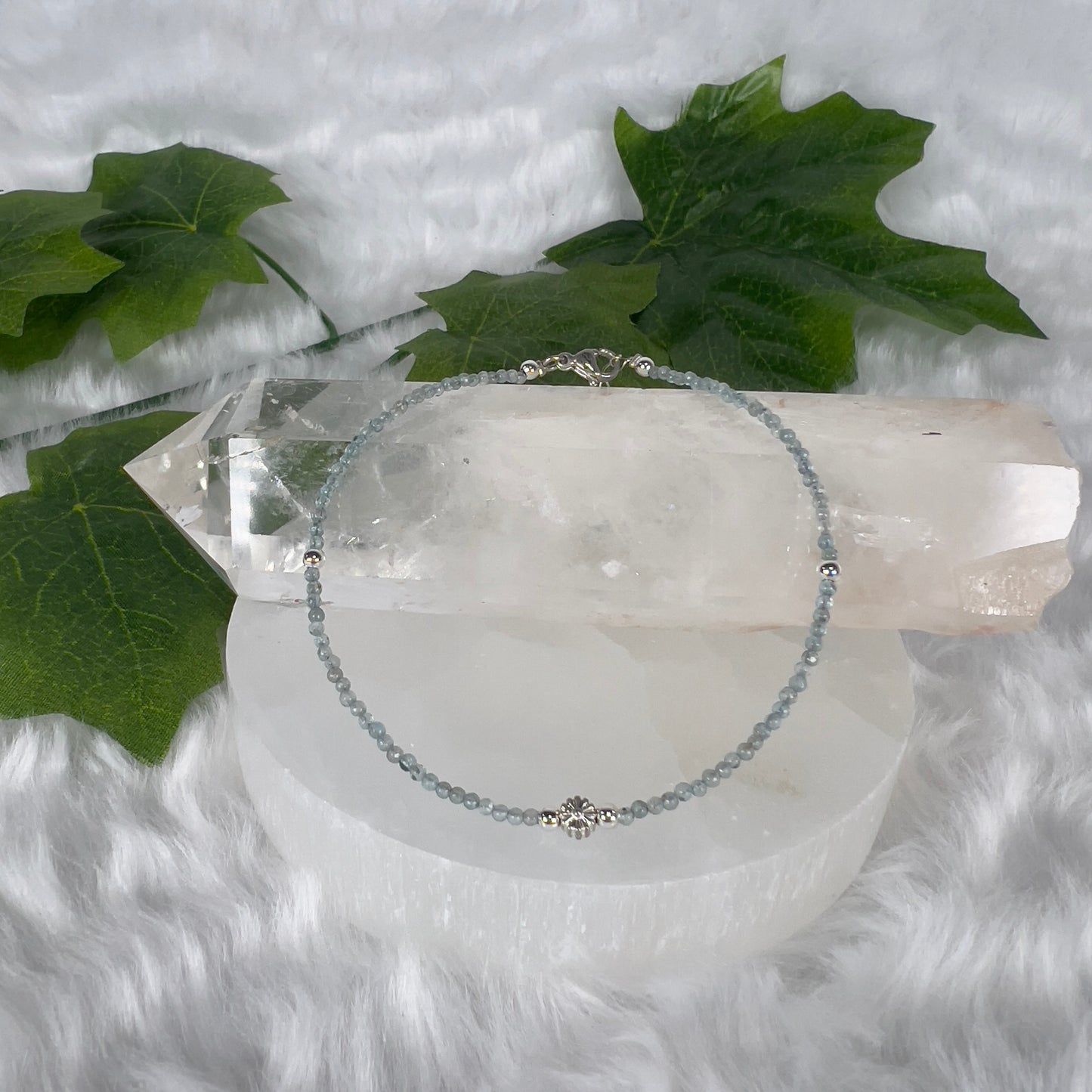 Various Cut Gemstone Anklets Ajustable Size