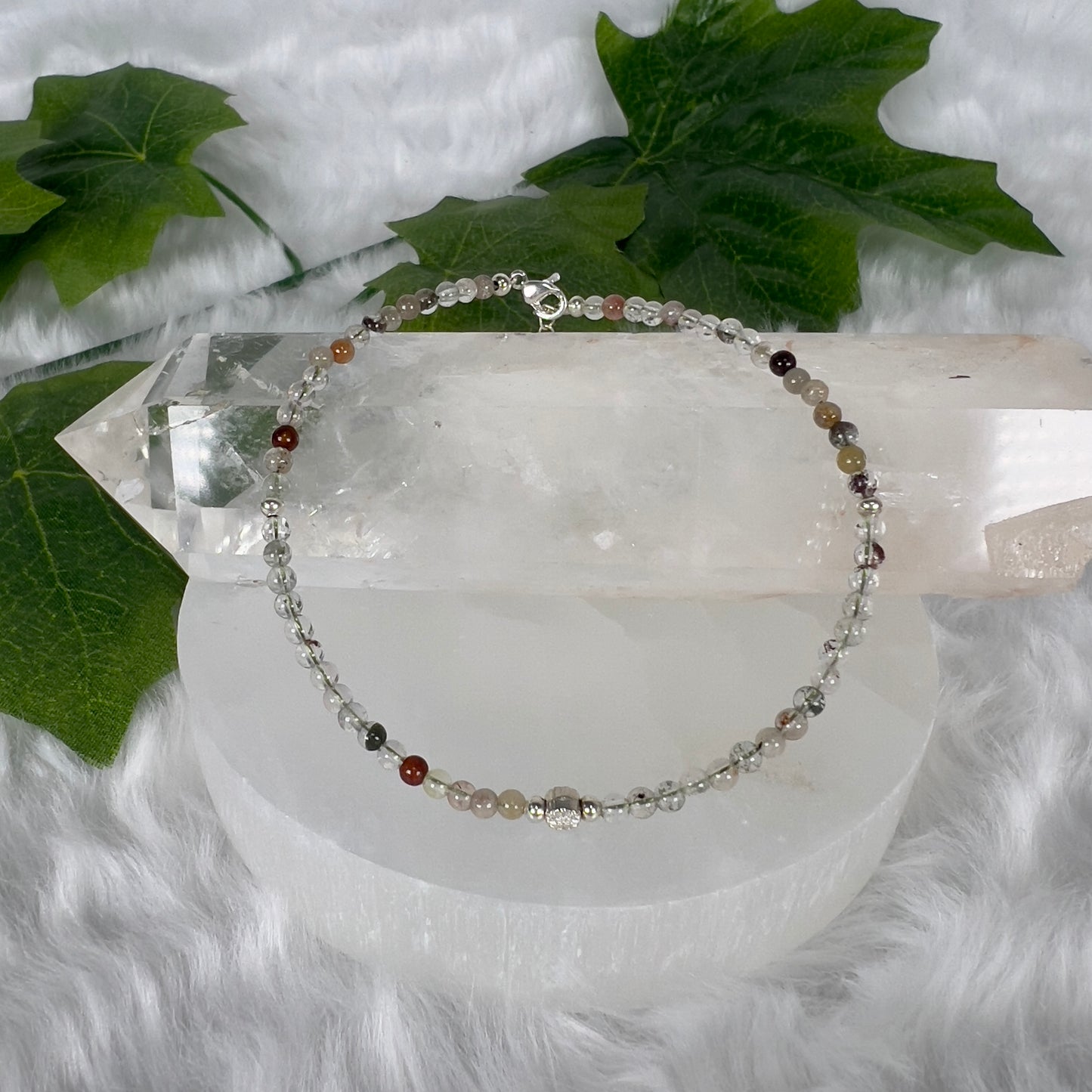 Various Cut Gemstone Anklets Ajustable Size