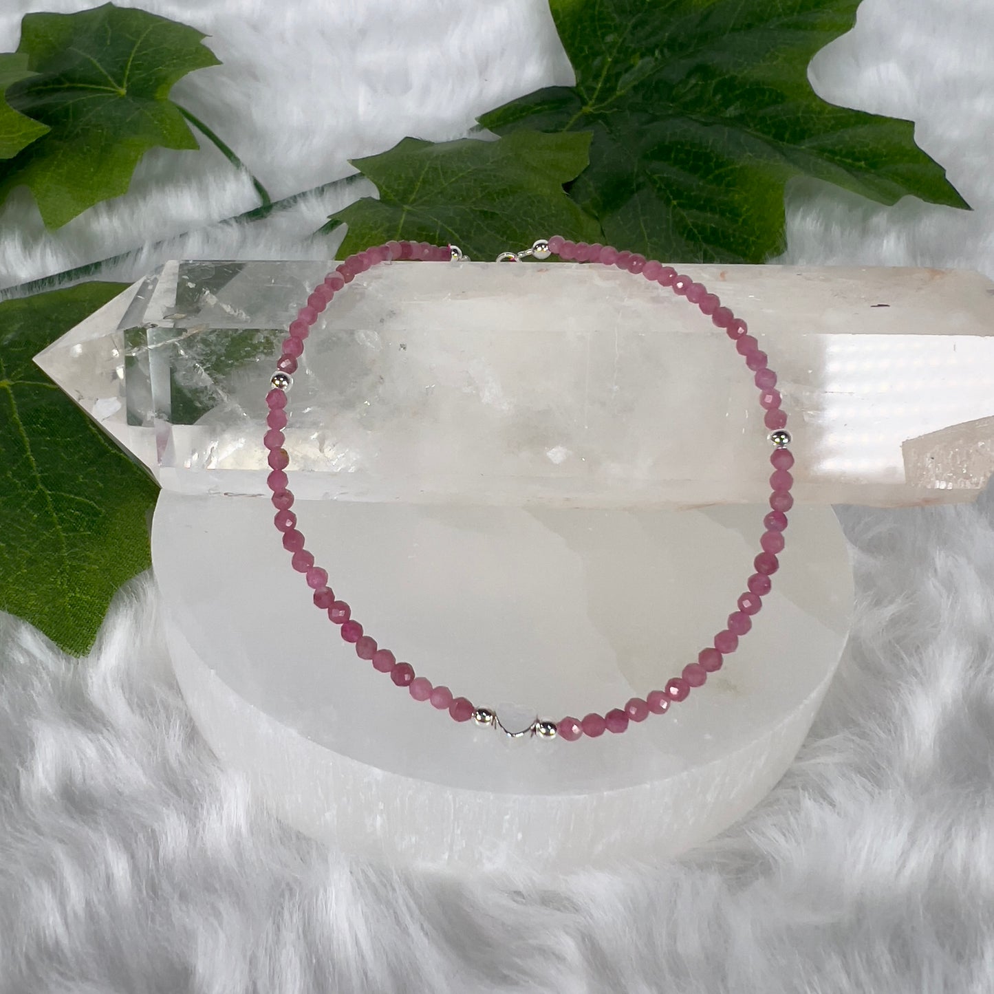 Various Cut Gemstone Anklets Ajustable Size