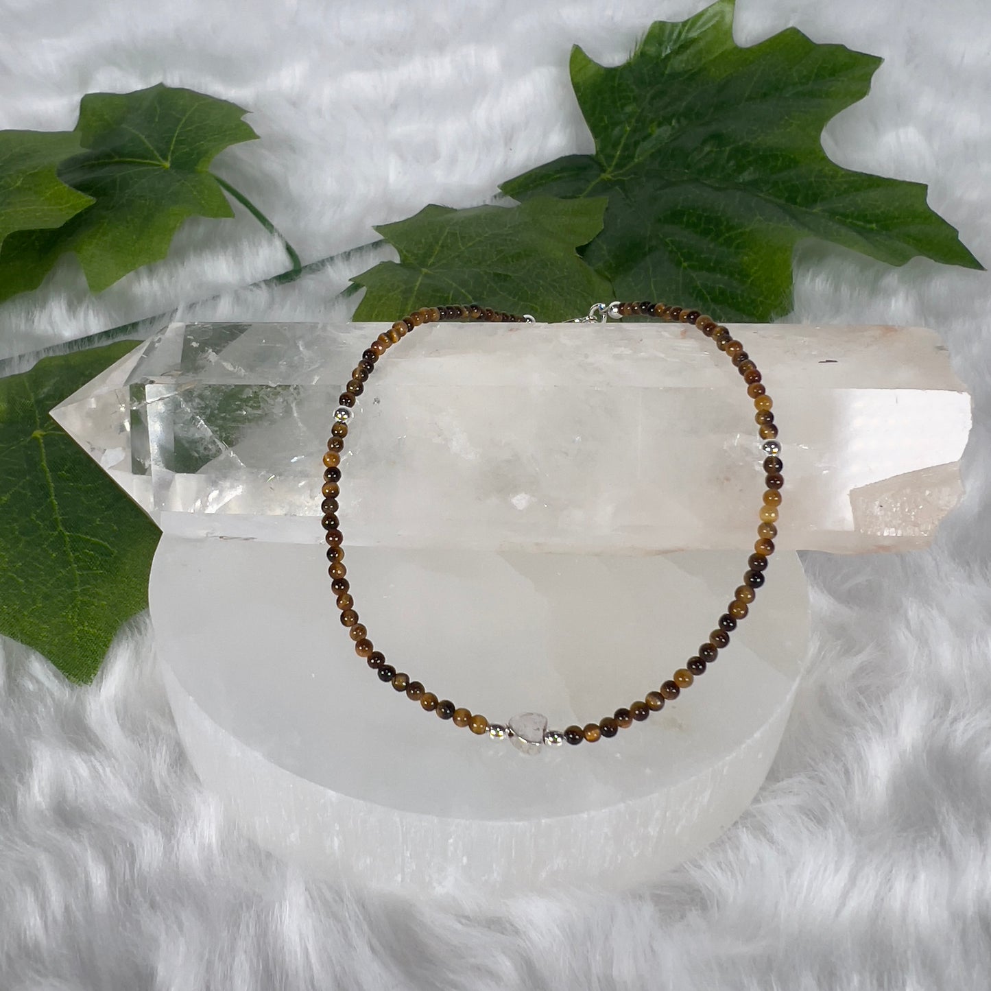 Various Cut Gemstone Anklets Ajustable Size