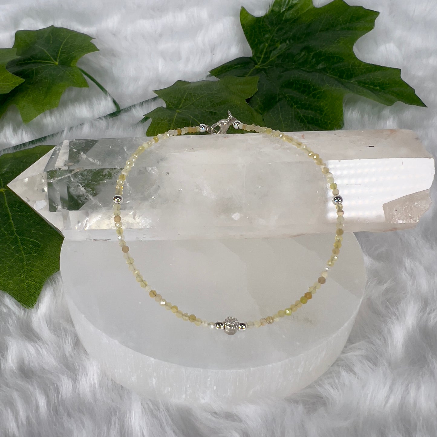 Various Cut Gemstone Anklets Ajustable Size