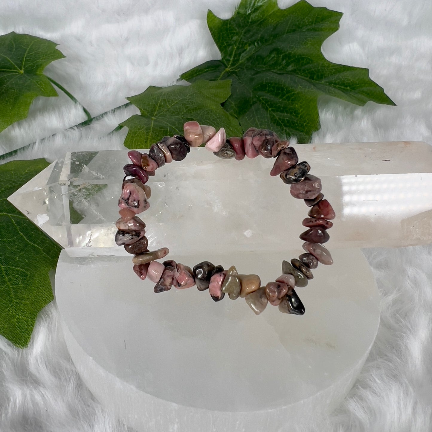 Rhodonite Chip Bracelet