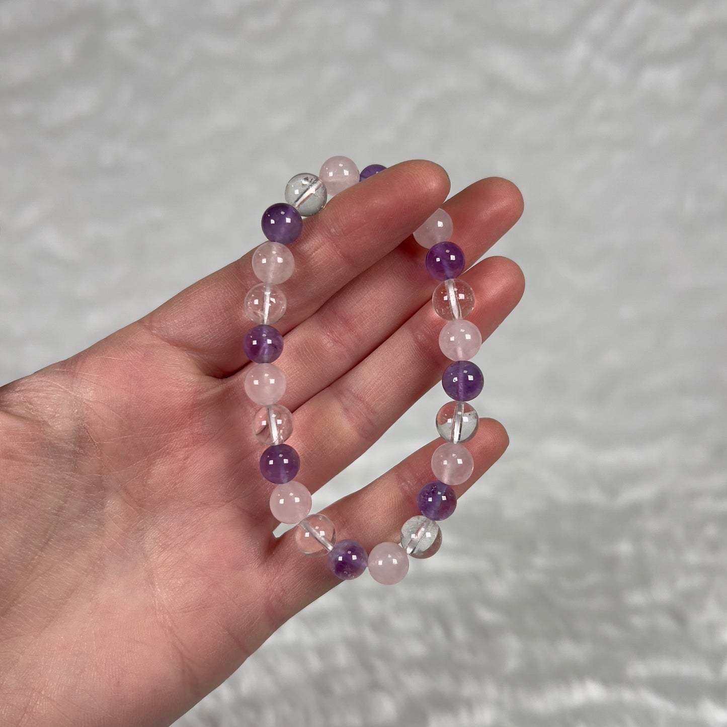 Rose Quartz - Amethyst - Clear Quartz Bracelet