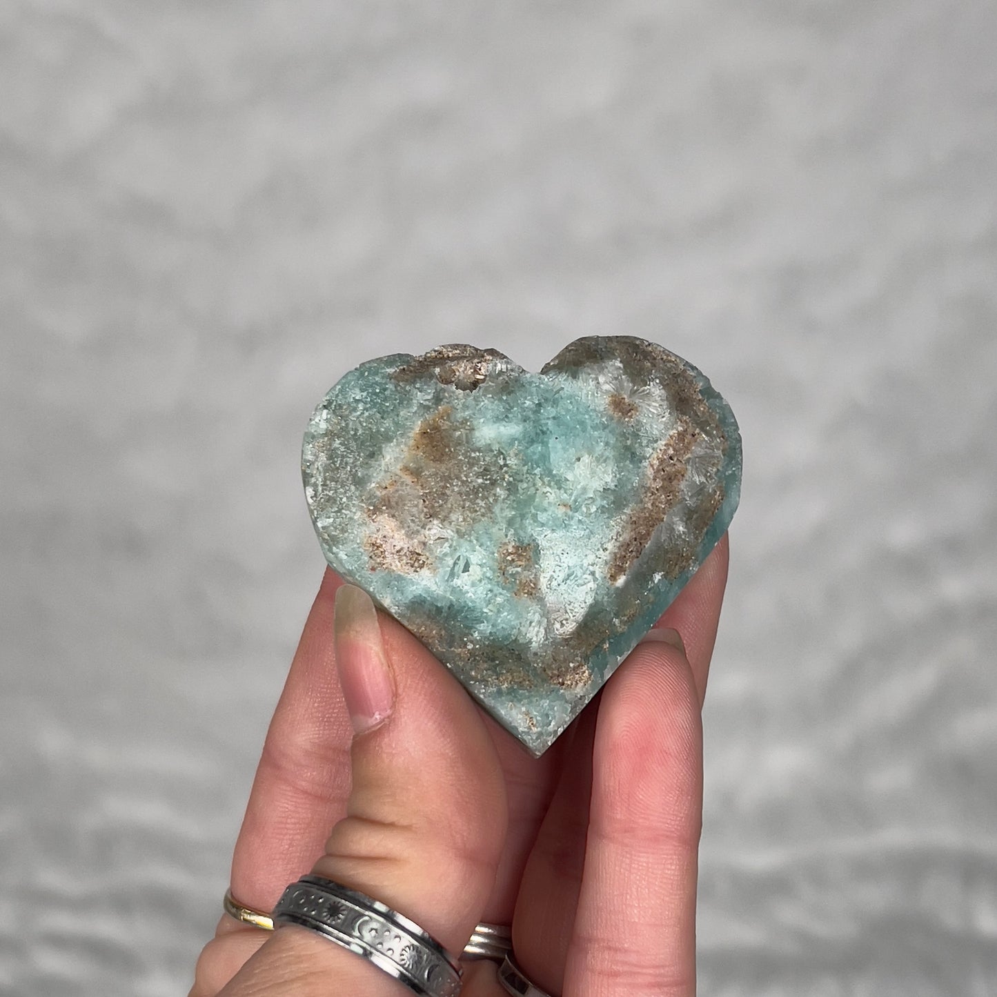 Blue Aragonite Heart FRIDAY