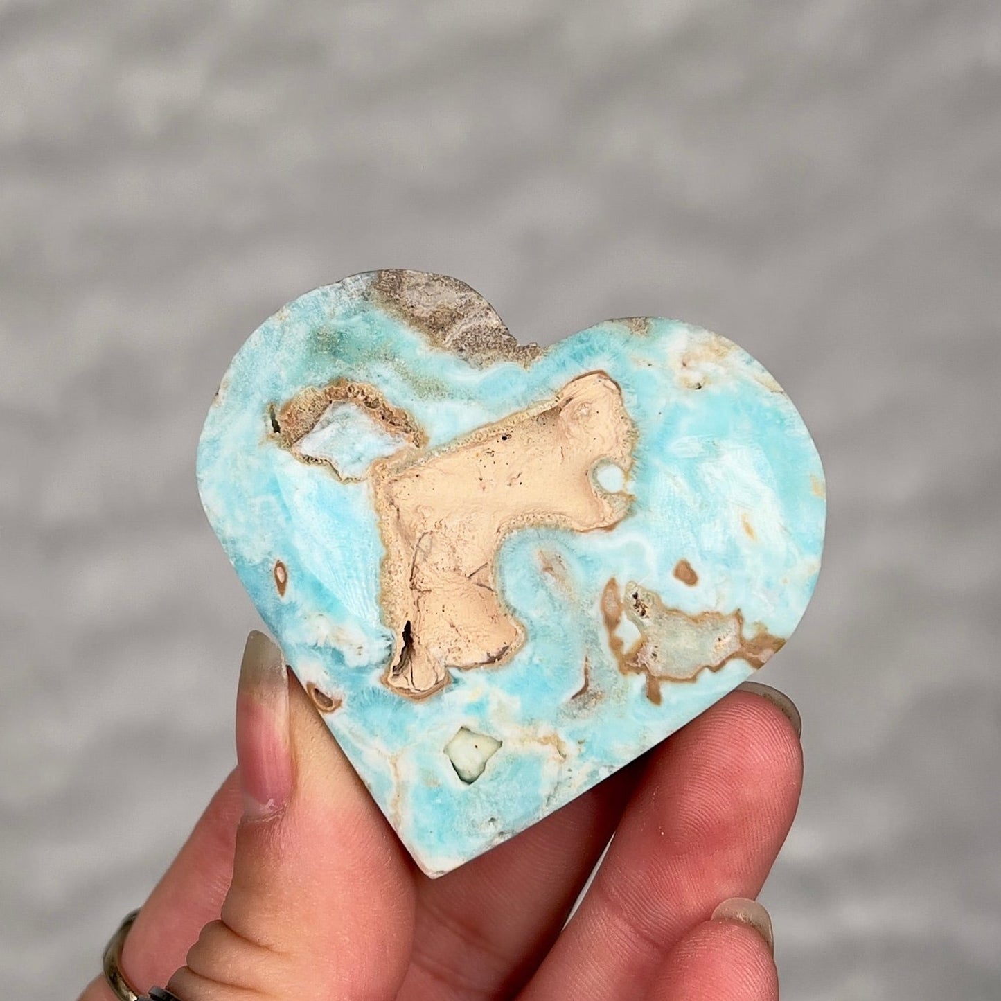 Blue Aragonite Heart FRIDAY