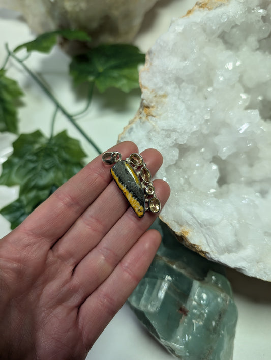 Sterling Silver Bumble Bee Jasper Citrine